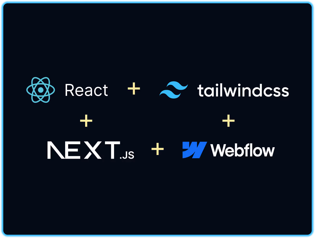 Frontend technology logos and frameworks.